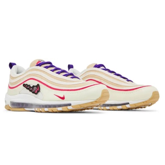 Nike Air Max 97 Cream and Purple Sneakers - Picture 5 of 5